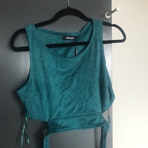 Missguided faux suede crop top